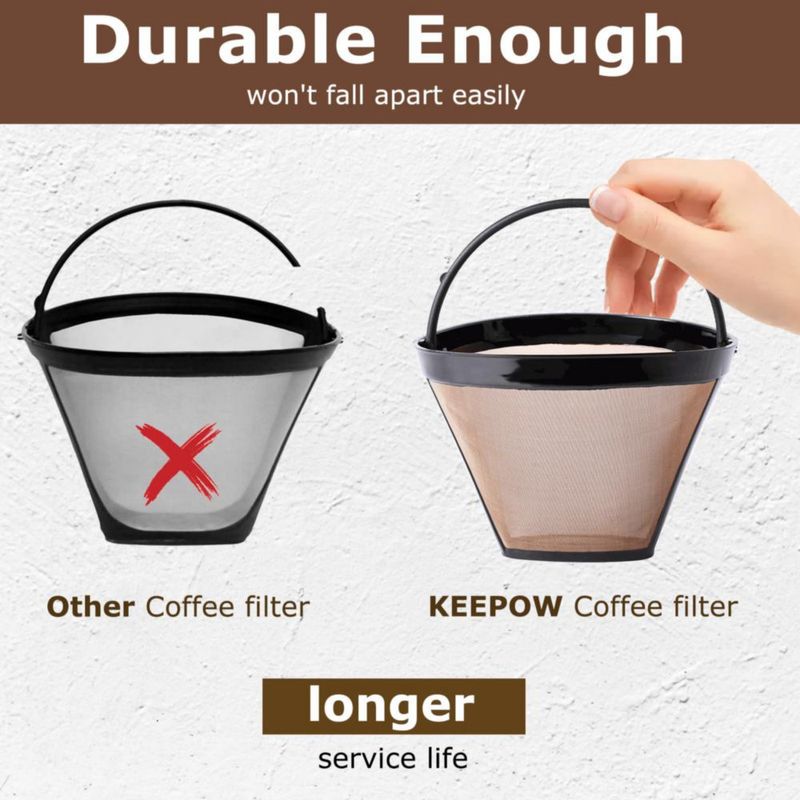 Filtro de Café Reutilizable KEEPOW GTF-4 8‑12 tazas