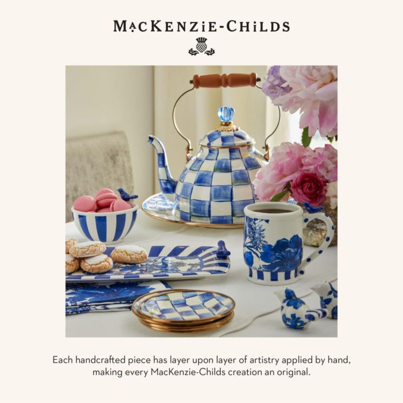 Toalla de algodón MACKENZIE-CHILDS con diseño de tetera de té y hortensias