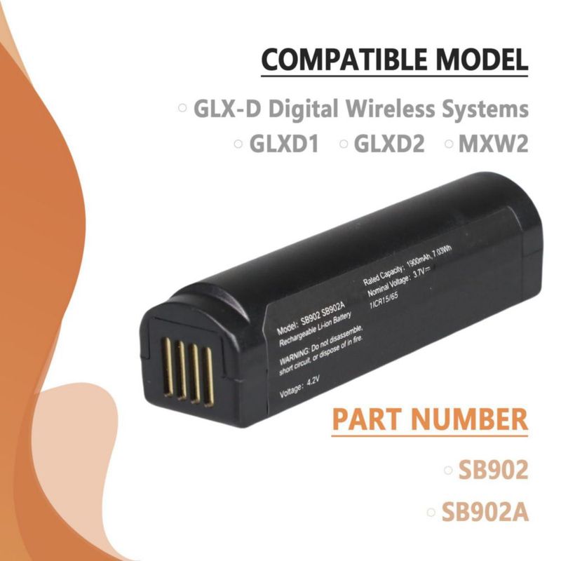 Batería de Repuesto WRUMI SB902 1900mAh Paquete de 2
