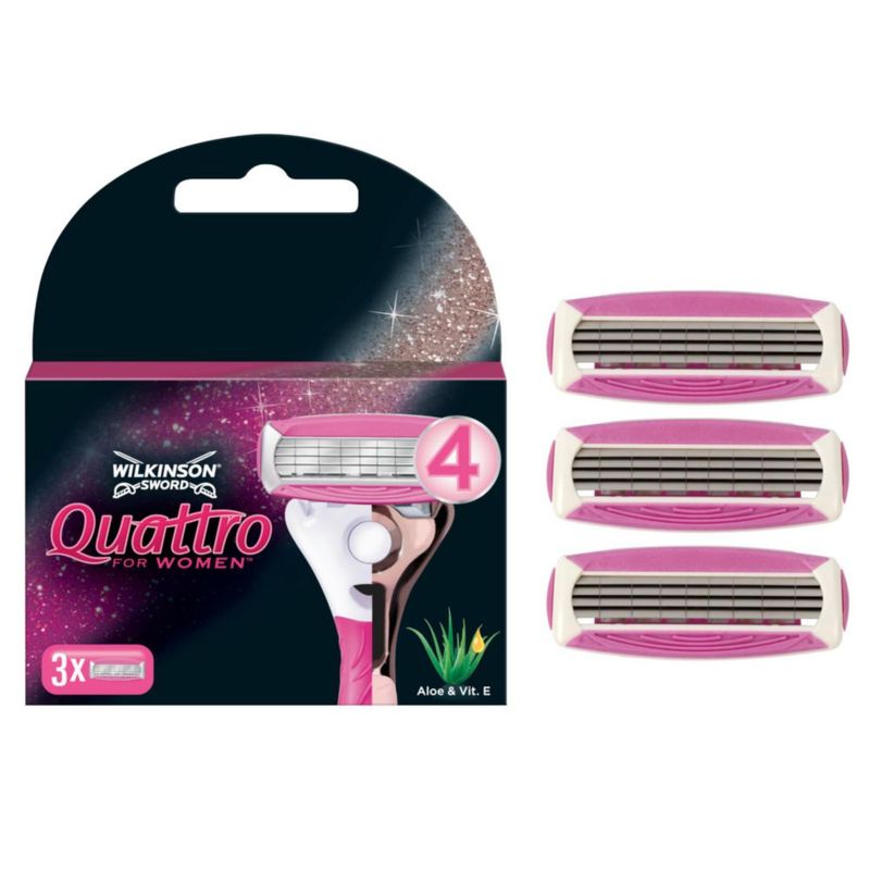 Rastrillo Wilkinson Sword Quattro Mujer 4 Hojas Aloe