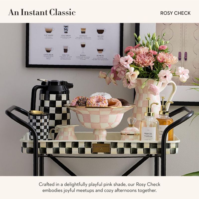 Jarra MACKENZIE-CHILDS Grande Rosy Check Rosa y Blanco