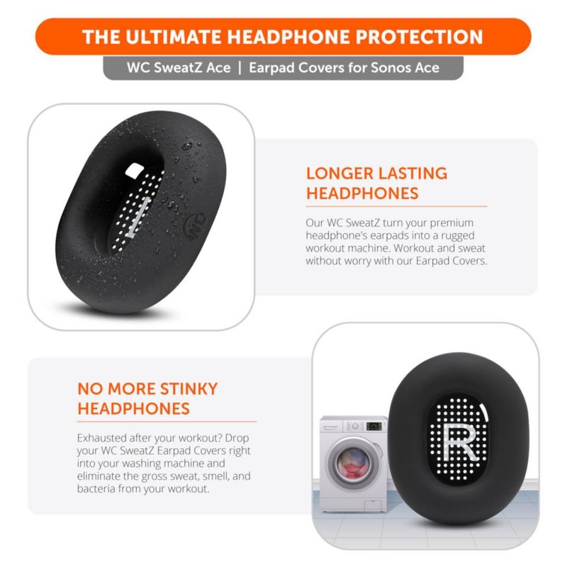 Fundas para almohadillas WC SweatZ Ace para Sonos Ace
