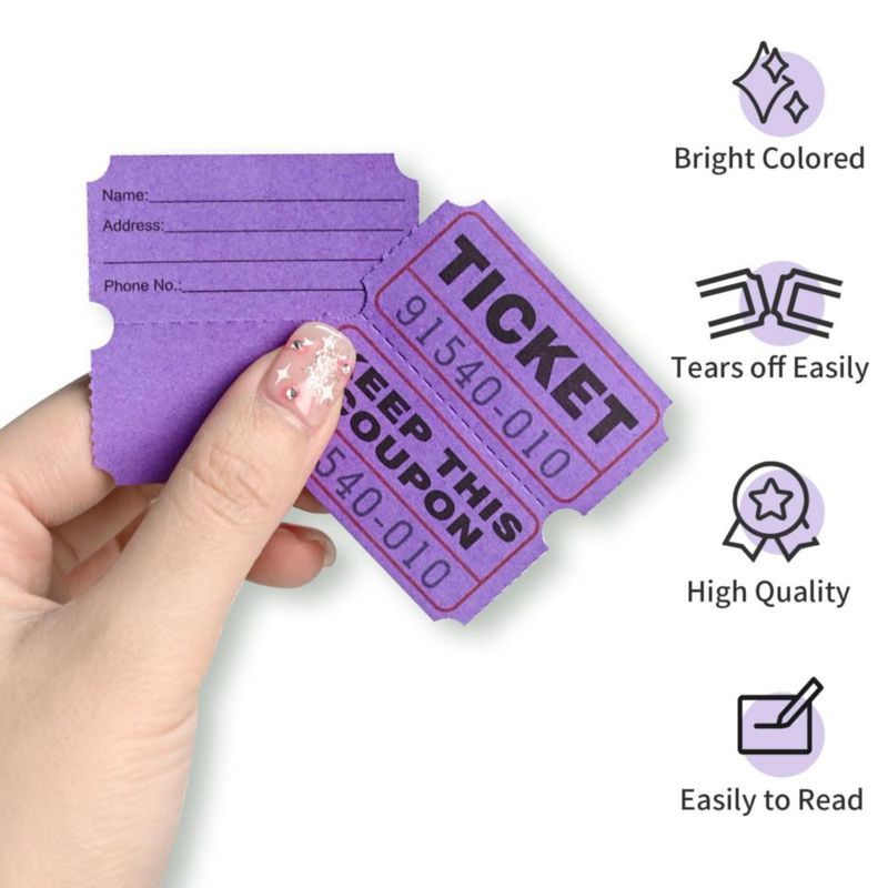 Rollo de Boletos L LIKED 5 cm Morado 1000 Pares