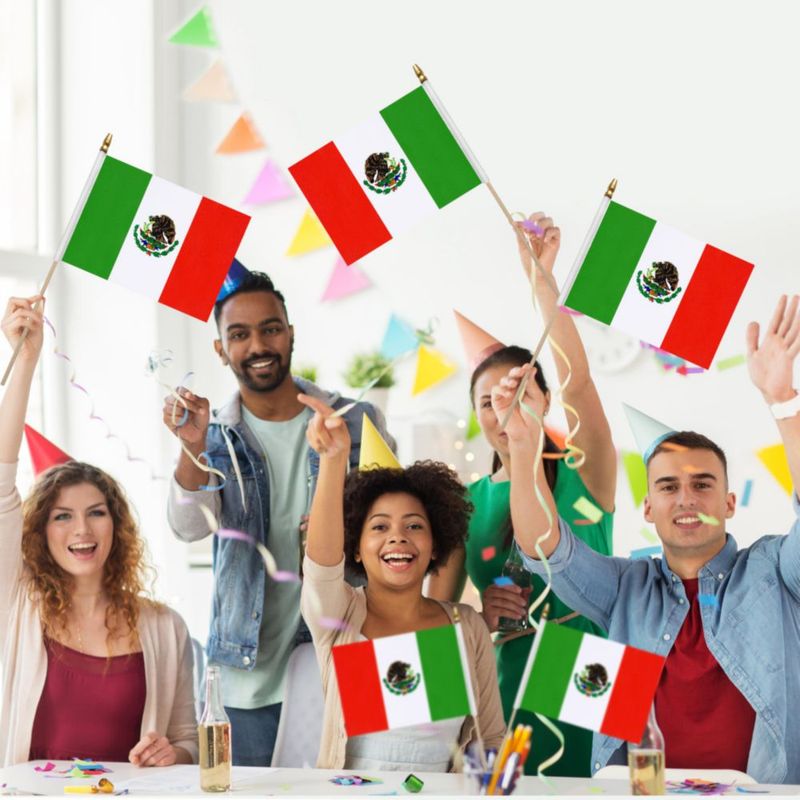 Banderas WEITBF 20 × 30 cm paquete de 12 de mano México