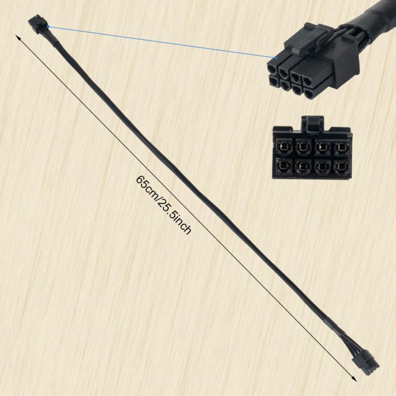 Cable PCIE YSIUENG 8 Pines a 8 Pines 65 cm Paquete de 2