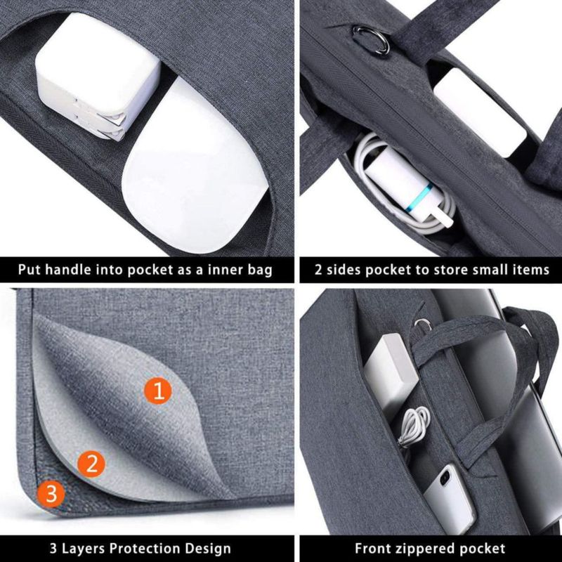 Funda para portátil Voova 33-395 cm gris con asa