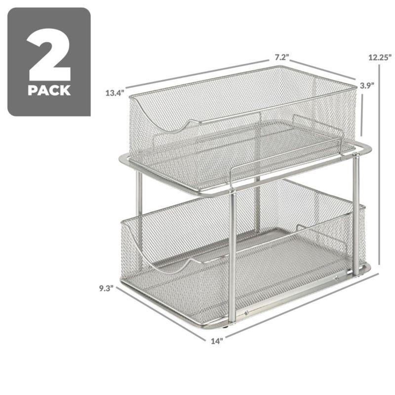 Organizador bajo fregadero Sorbus 36 × 24 × 31 cm 2 niveles color plateado