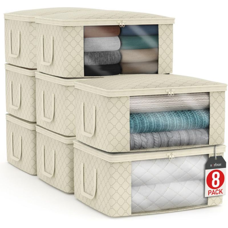 Paquete de 8 bolsas de almacenamiento Sorbus plegables 48 × 36 × 20 cm