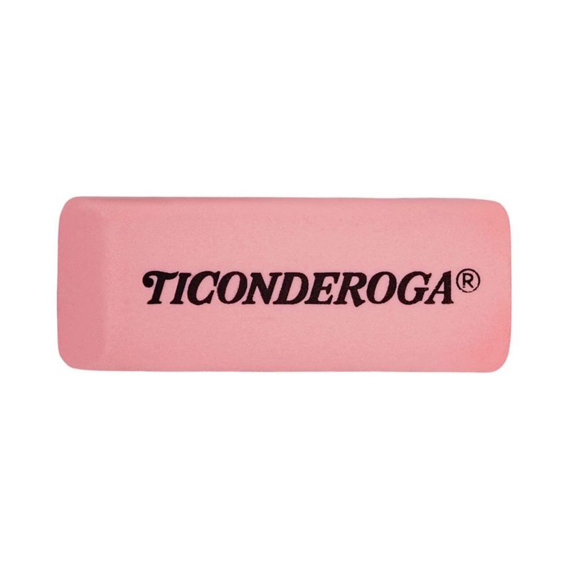 Gomas de borrar Ticonderoga rosa en cuña paquete de 5