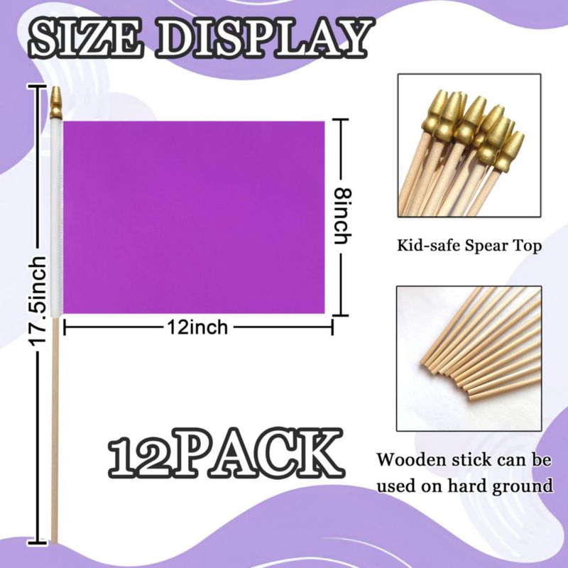 Banderas WEITBF 12 pzas 20x30 cm Morado para sublimación DIY