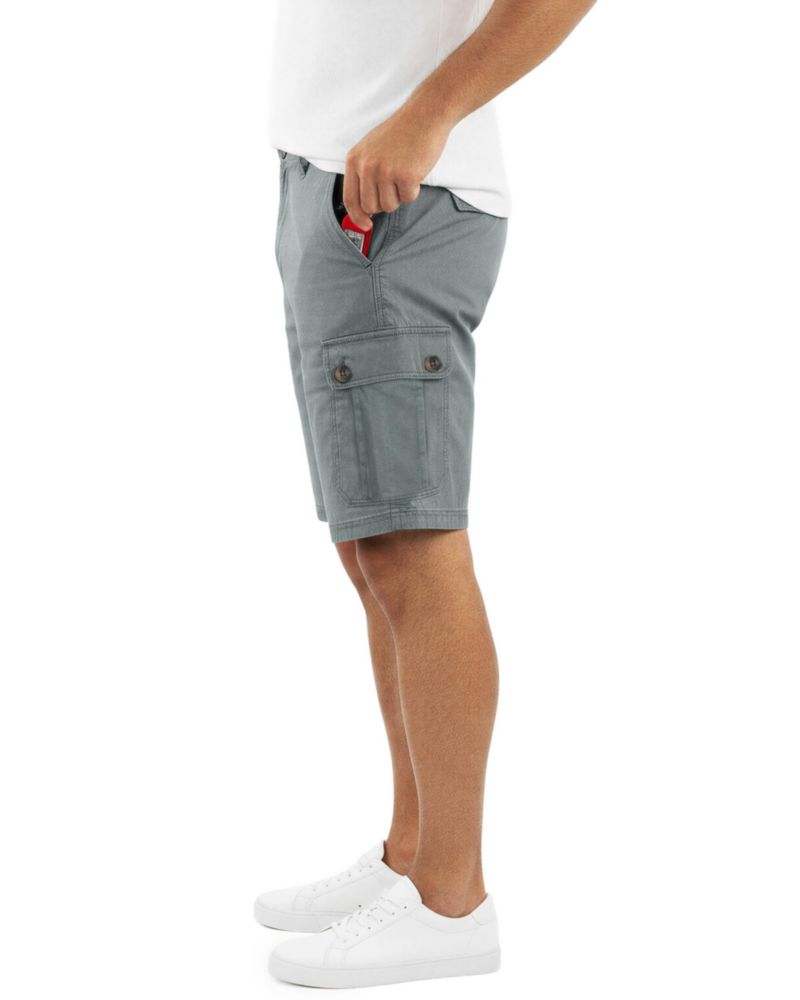Shorts Cargo NY Threads Talla 34 Gris Oscuro Algodón Elástico