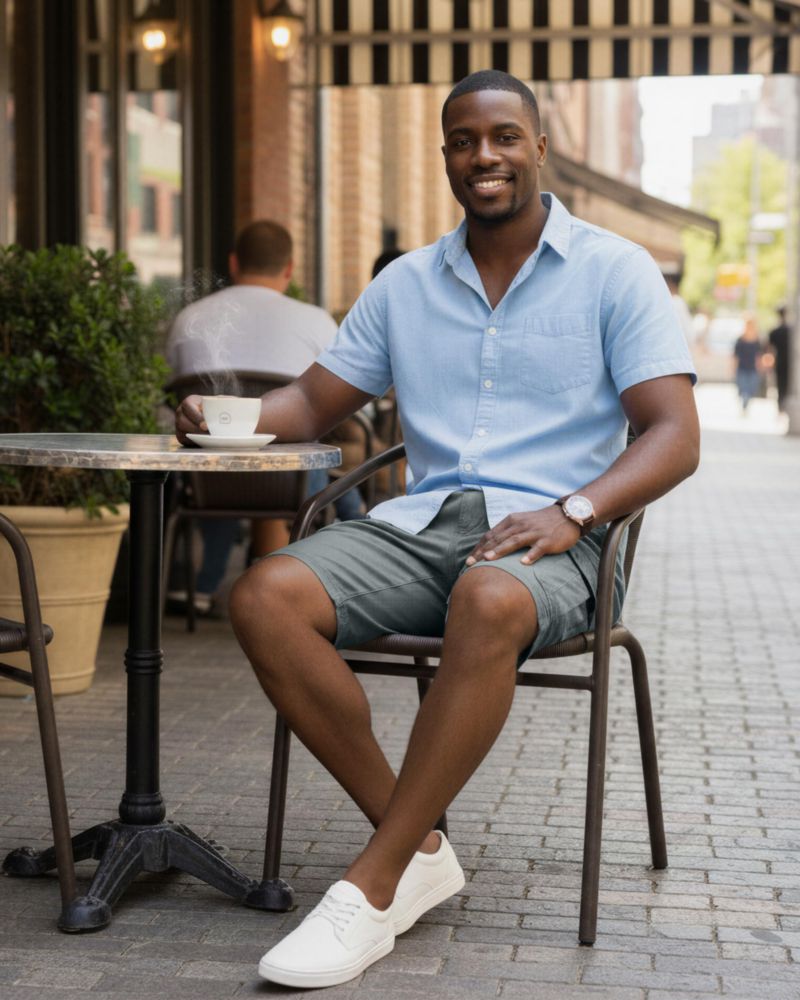 Shorts Cargo NY Threads Talla 34 Gris Oscuro Algodón Elástico