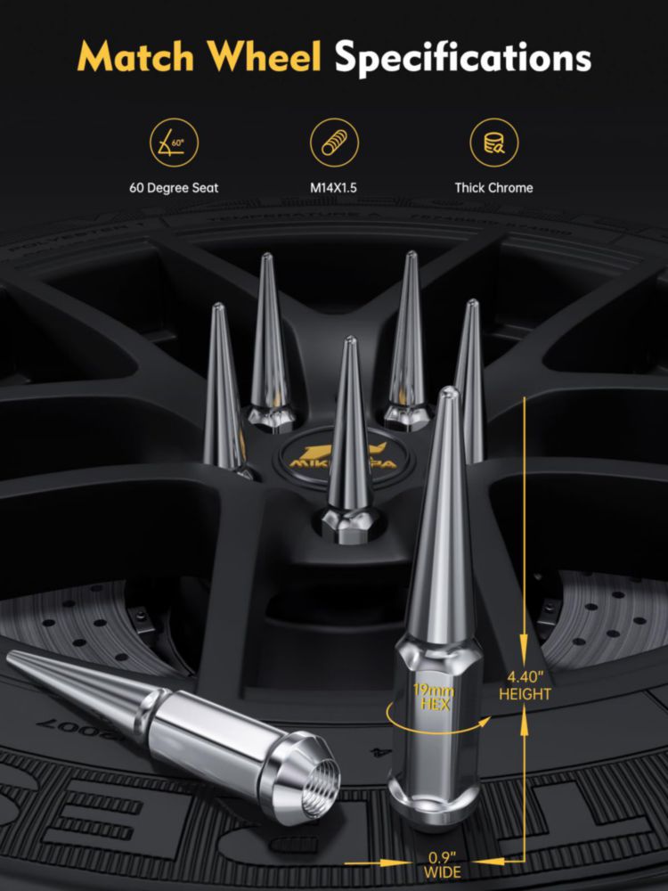 Tuercas de rueda MIKKUPPA M14x1.5 32 piezas para Chevy Silverado
