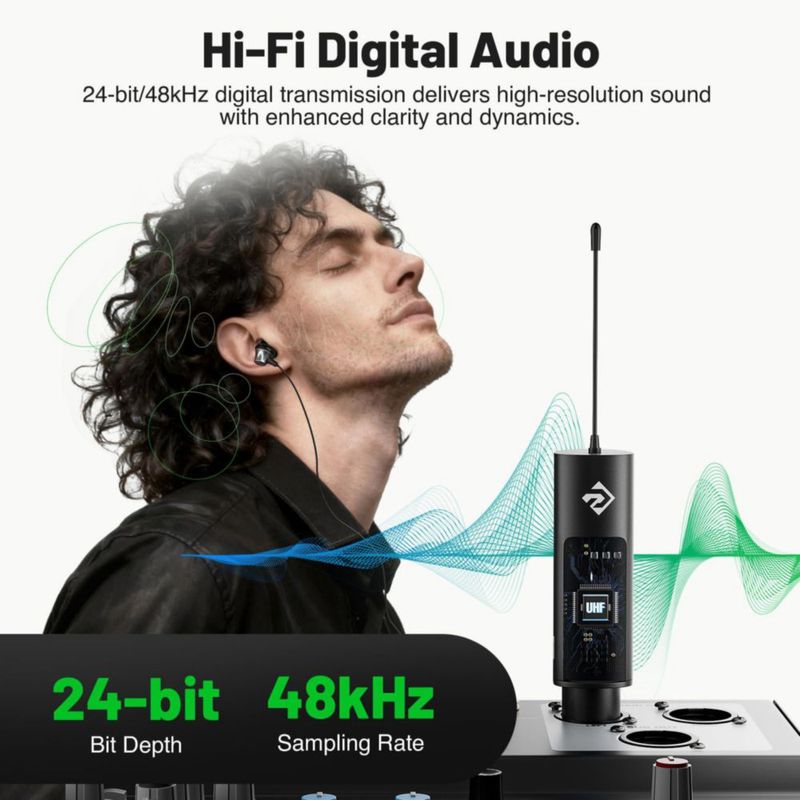Phenyx Pro PDP-M Monitor Inalámbrico UHF In-Ear 16 frecuencias 60 m