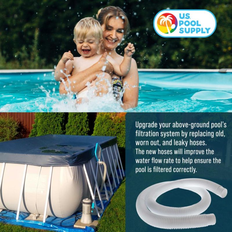 Manguera para piscina U.S. Pool Supply de 3.8 cm x 150 cm paquete de 3 blanca