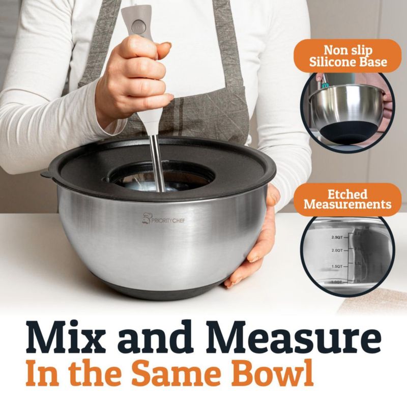Juego de 5 bowls para mezclar de acero inoxidable Priority Chef