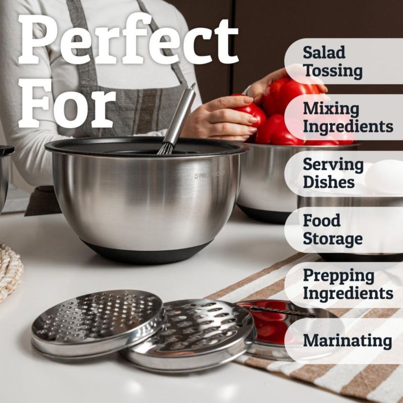 Juego de 5 bowls para mezclar de acero inoxidable Priority Chef