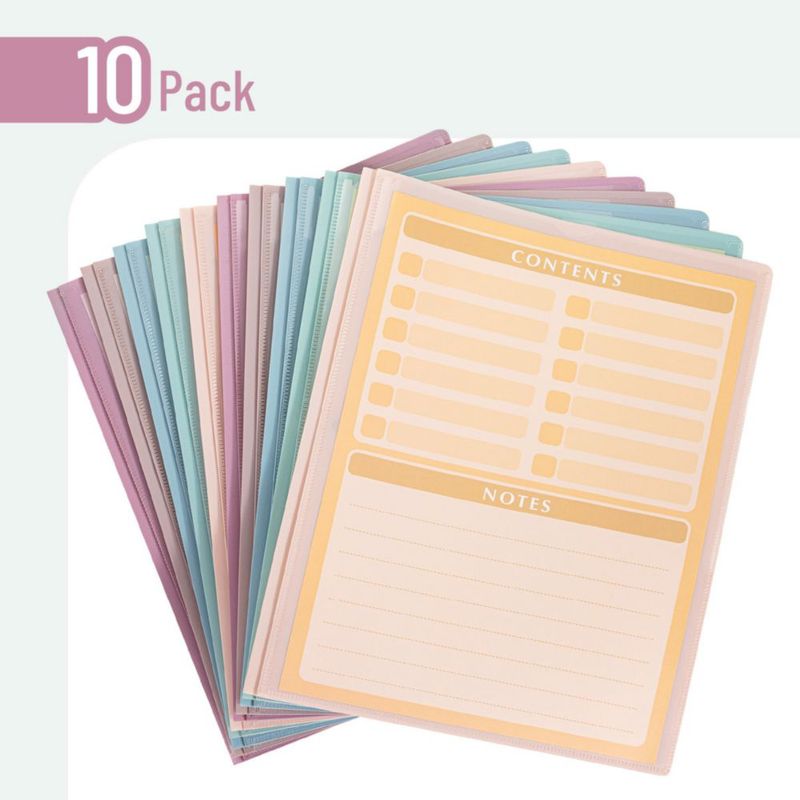Carpetas de plástico Mr. Pen - Pack de 10 tamaño carta colores pastel
