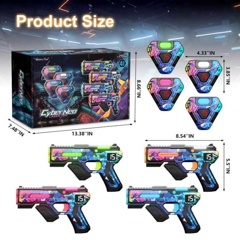 Set de Laser Tag Winyea Tag CyberNeo Alcance de 45m para 4 Jugadores