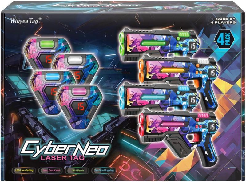 Set de Laser Tag Winyea Tag CyberNeo Alcance de 45m para 4 Jugadores