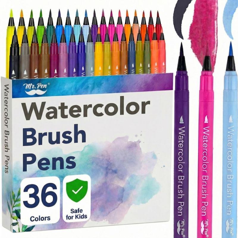 Set de 36 Plumas de Pincel Mr. Pen – Marcadores Artísticos Mezclables