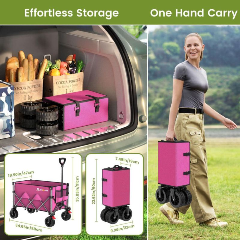 Carrito utilitario plegable Blomoba 150 L rosa
