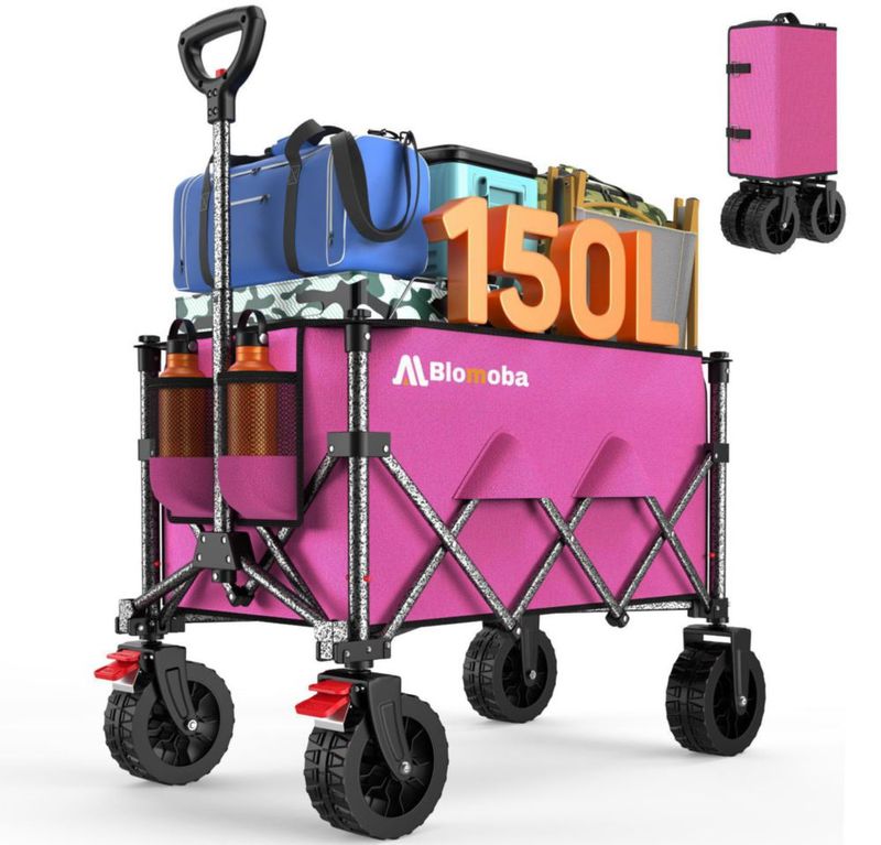 Carrito utilitario plegable Blomoba 150 L rosa