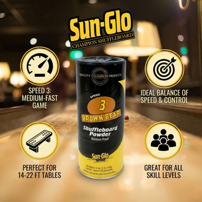 Polvo para Shuffleboard Sun-Glo Speed 3 Brown Bear 454g x3