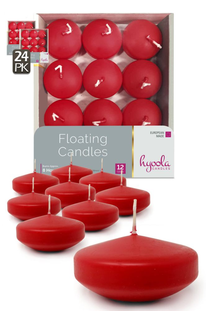 Velas Flotantes Hyoola 75 cm Rojo 24 unidades