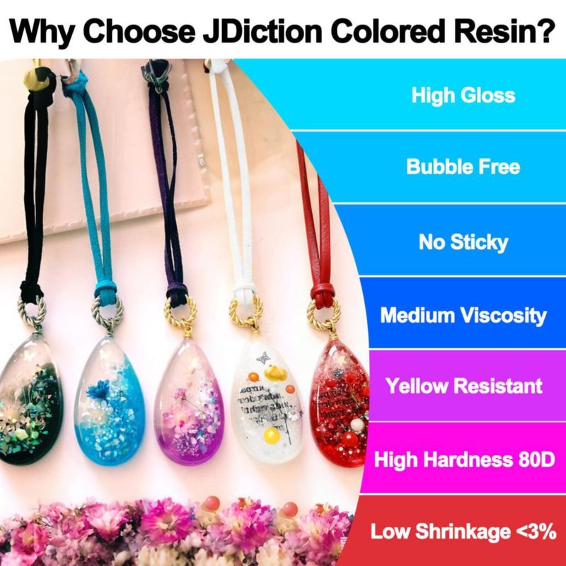 Resina UV roja JDiction de 100 g sin olor kit para joyería dura