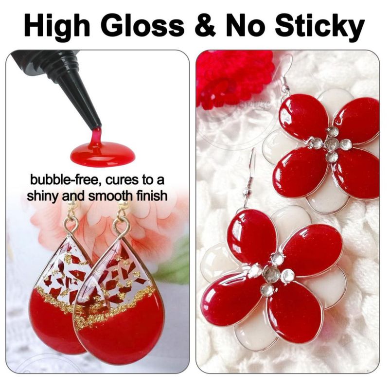 Resina UV roja JDiction de 100 g sin olor kit para joyería dura