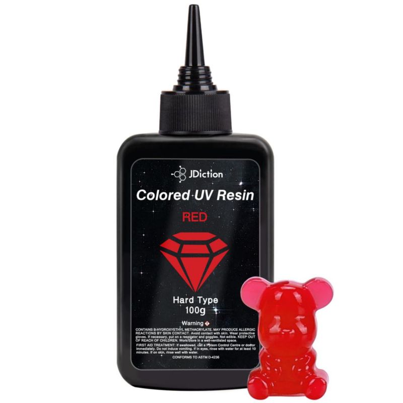 Resina UV roja JDiction de 100 g sin olor kit para joyería dura