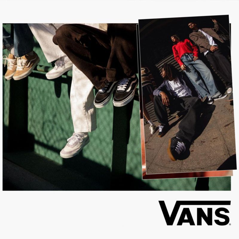 Zapatilla Vans Brooklyn LS Infantil Negro/Blanco Talla 6.5