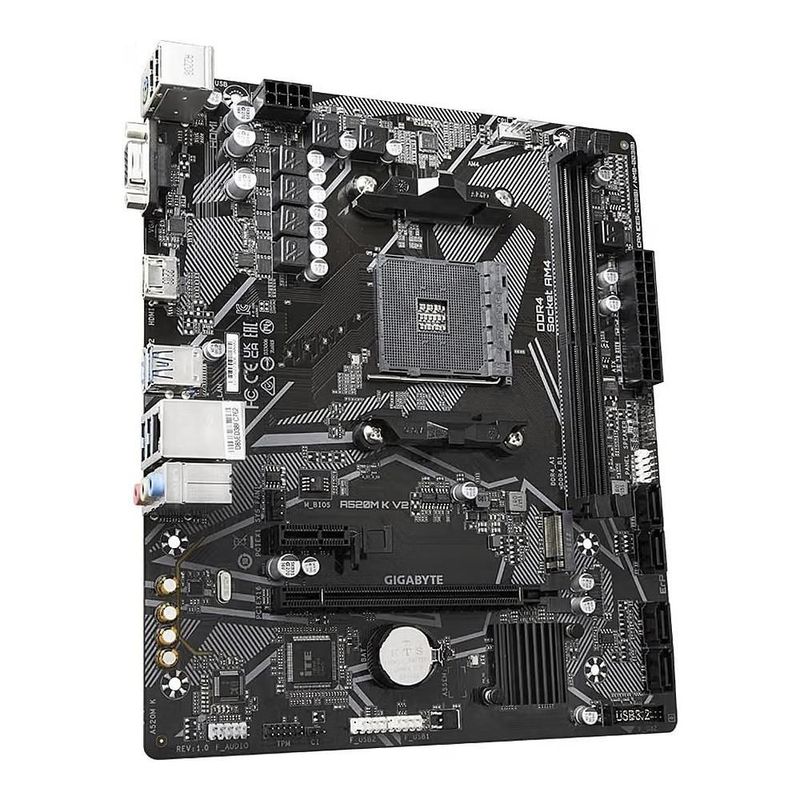 Tarjeta Madre GIGABYTE A520M K V2, AM4, DDR4 3200, HDMI, DVI, VGA, USB 3.2, M.2, Micro ATX