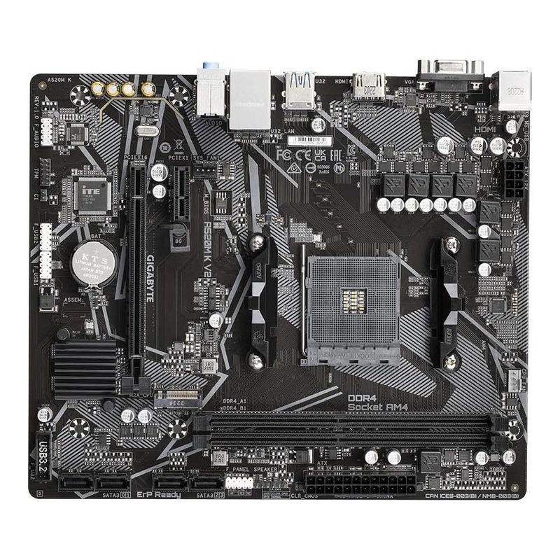 Tarjeta Madre GIGABYTE A520M K V2, AM4, DDR4 3200, HDMI, DVI, VGA, USB 3.2, M.2, Micro ATX