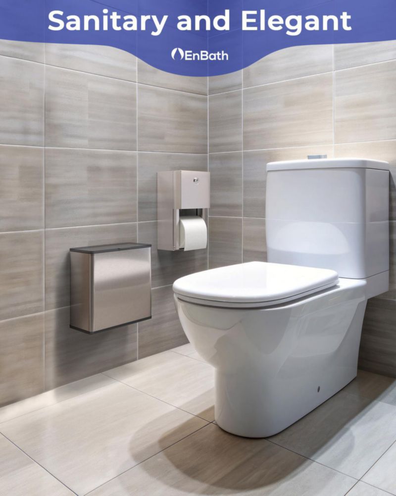 Cubo de basura EnBath de 6 L de montaje en pared para pañuelos higiénicos