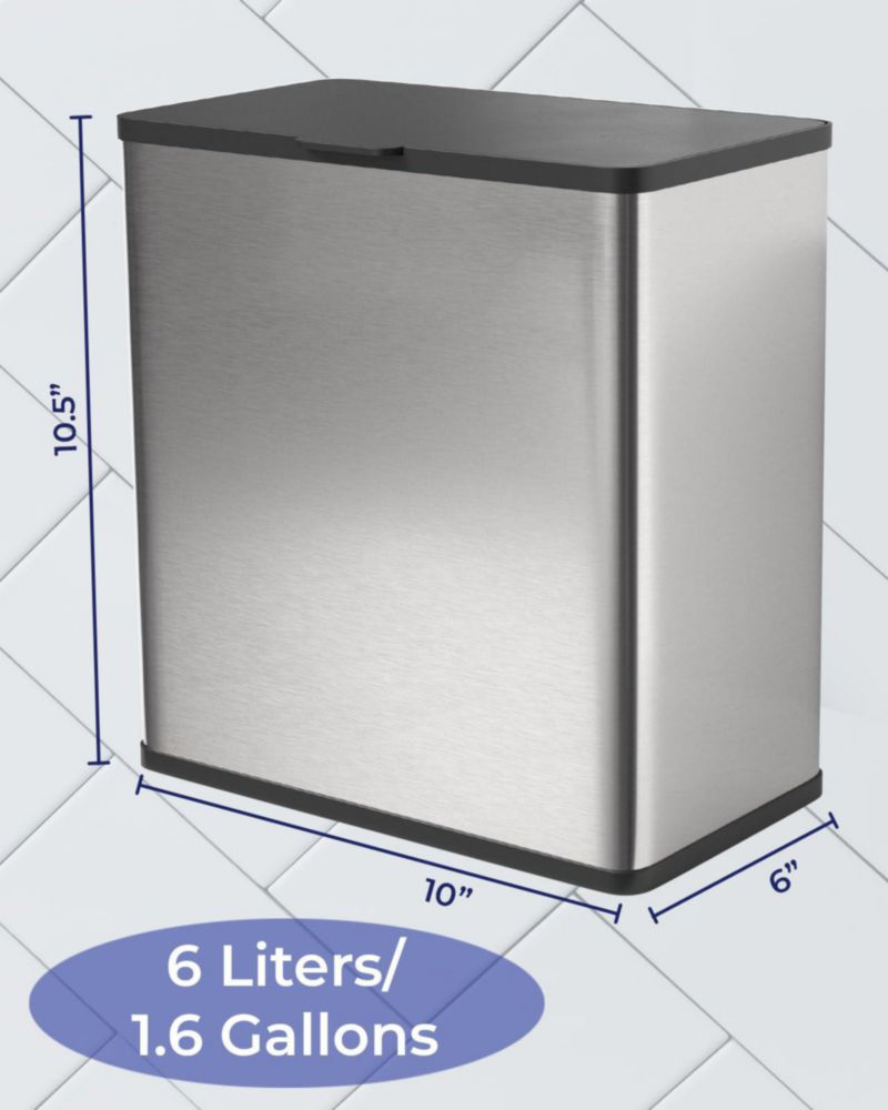 Cubo de basura EnBath de 6 L de montaje en pared para pañuelos higiénicos