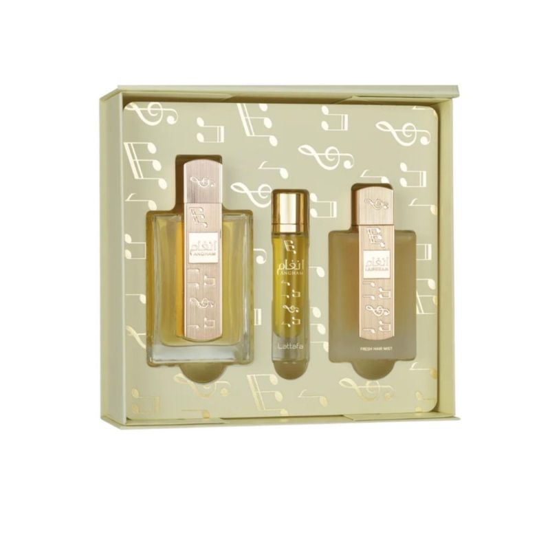 Set de Perfume Lattafa Angham 100 ml + 12 ml + 50 ml Floral