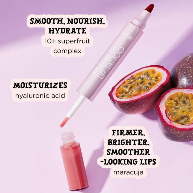 Color de labios Tarte Maracuyá Juicy Lip Tattoo (Madreselva)