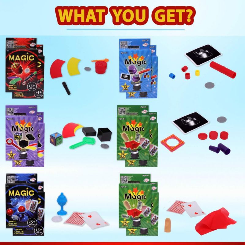 Set de trucos mágicos Playkidz con más de 15 trucos para niños x12