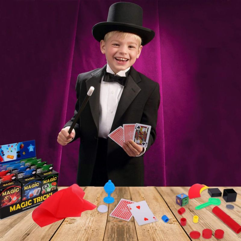 Set de trucos mágicos Playkidz con más de 15 trucos para niños x12
