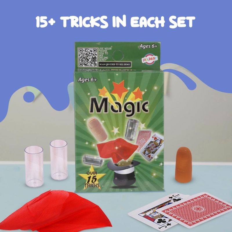 Set de trucos mágicos Playkidz con más de 15 trucos para niños x12