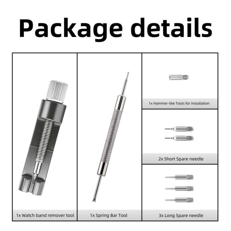 Kit de Herramientas para Reloj RANBOS - Removedor de Pulsera Metálica Gris