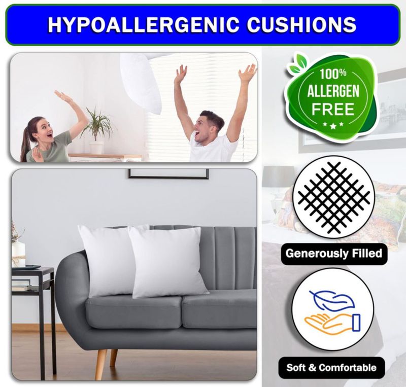 Almohada GVTECH 50x50 cm juego de 2 blanco mezcla de algodón