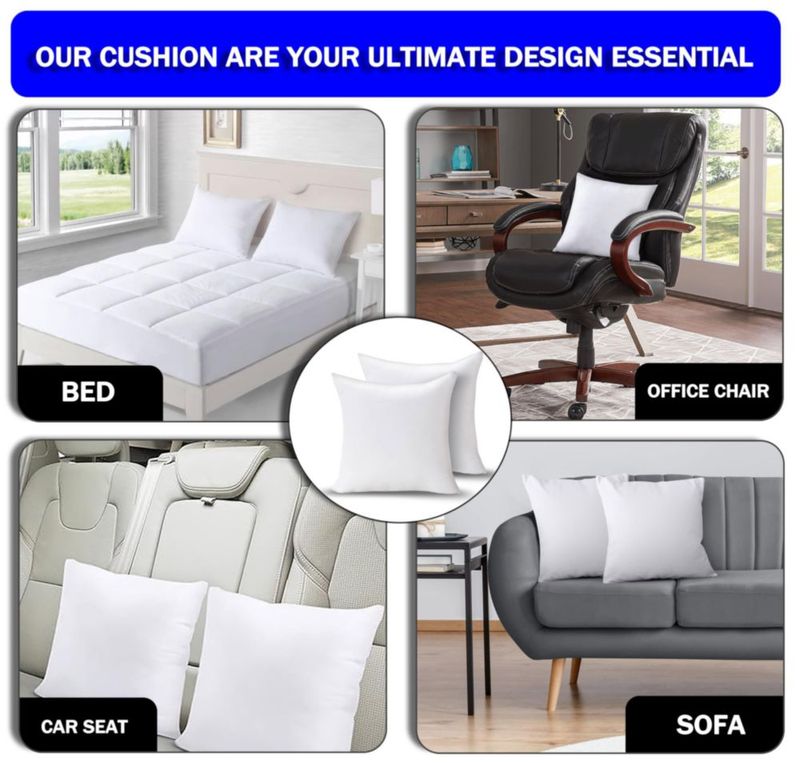 Almohada GVTECH 50x50 cm juego de 2 blanco mezcla de algodón