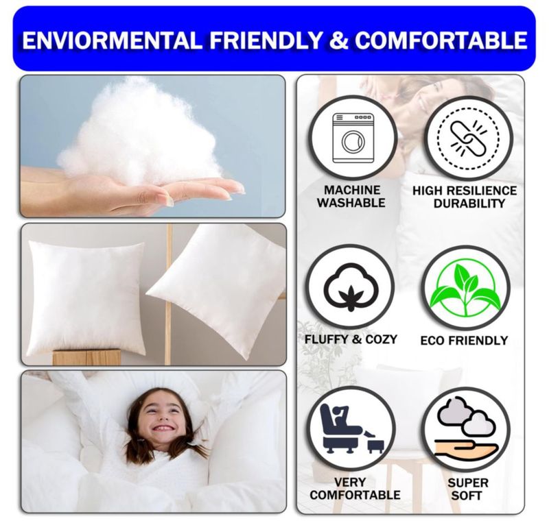 Almohada GVTECH 50x50 cm juego de 2 blanco mezcla de algodón