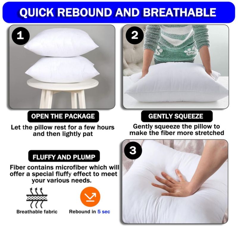 Almohada GVTECH 50x50 cm juego de 2 blanco mezcla de algodón