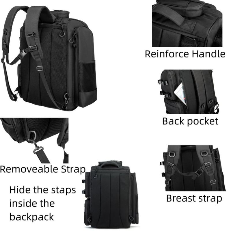Mochila de pesca WANOON 43 × 23 × 30 cm con compartimentos para cajas de aparejo