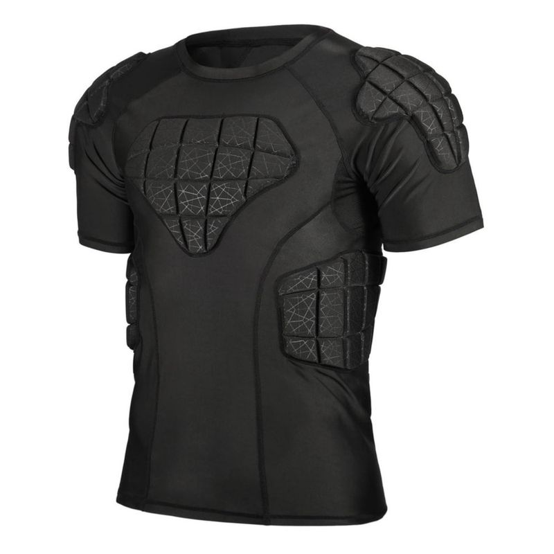 Camiseta de fútbol surlim con protectores acolchados de costillas y compresión