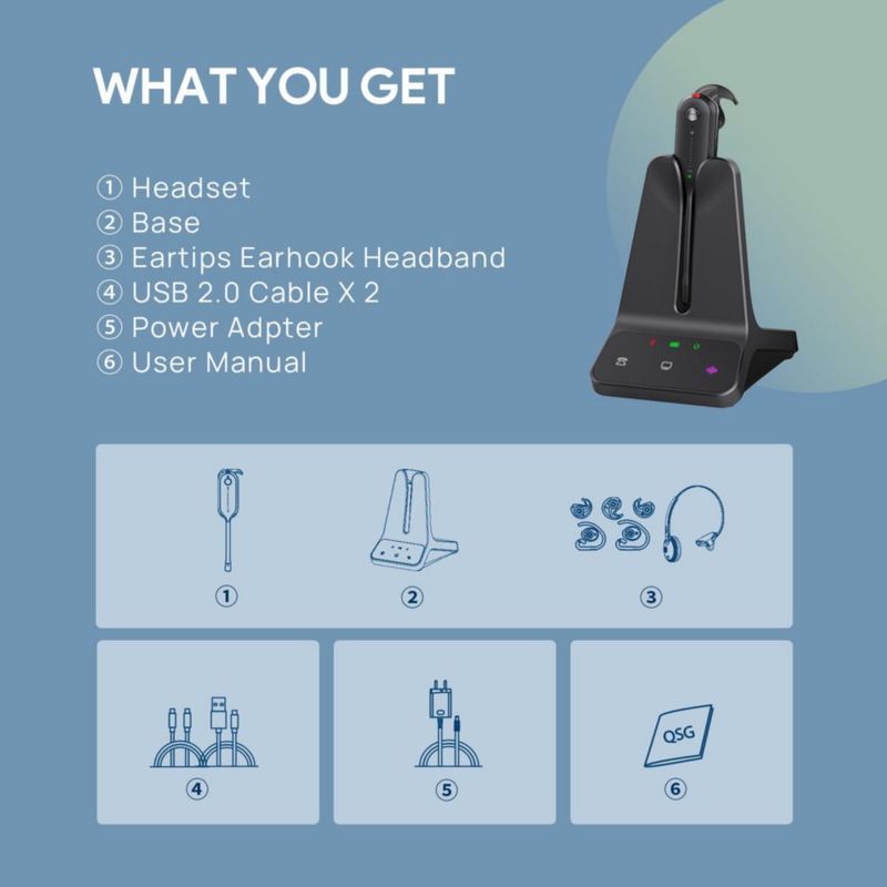 Auricular Yealink WH63 E2 Inalámbrico Mono Certificado UC